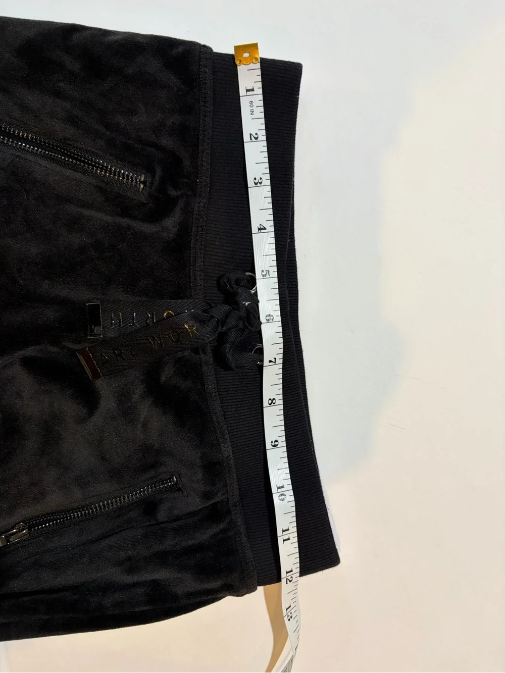 XOXO Girls Size 10 Black Velour Jogger Pants Zip Pockets Drawstring Y2K